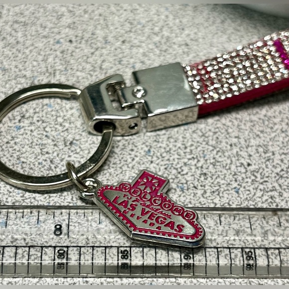 Las Vegas Pink Rhinestone Keychain/wristlet - Picture 10 of 10